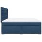 Preview: Boxspringbett mit Matratze Blau 180x200 cm Stoff