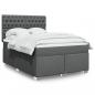 Preview: ARDEBO.de - Boxspringbett mit Matratze Dunkelgrau 160x200 cm Stoff