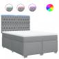 Preview: Boxspringbett mit Matratze Hellgrau 140x200 cm Stoff