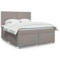 Preview: ARDEBO.de - Boxspringbett mit Matratze Taupe 180x200 cm Stoff