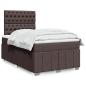 Preview: ARDEBO.de - Boxspringbett mit Matratze Dunkelbraun 120x200 cm Stoff