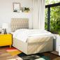 Preview: Boxspringbett mit Matratze Creme 120x200 cm Stoff
