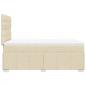 Preview: Boxspringbett mit Matratze Creme 120x200 cm Stoff