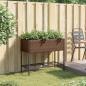 Preview: Pflanzkübel mit Ablage Braun Poly Rattan