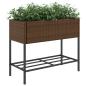 Preview: Pflanzkübel mit Ablage Braun Poly Rattan