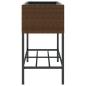 Preview: Pflanzkübel mit Ablage Braun Poly Rattan