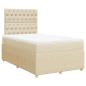 Preview: Boxspringbett mit Matratze Creme 120x190 cm Stoff