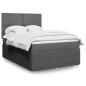 Preview: ARDEBO.de - Boxspringbett mit Matratze Dunkelgrau 140x190 cm Stoff