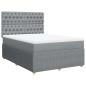 Preview: Boxspringbett mit Matratze Hellgrau 140x190 cm Stoff
