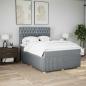Preview: Boxspringbett mit Matratze Hellgrau 140x190 cm Stoff