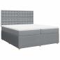 Preview: Boxspringbett mit Matratze Hellgrau 200x200 cm Stoff