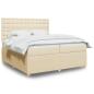 Preview: ARDEBO.de - Boxspringbett mit Matratze Creme 200x200 cm Stoff