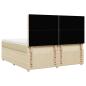 Preview: Boxspringbett mit Matratze Creme 200x200 cm Stoff