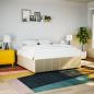 Preview: ARDEBO.de - Bettgestell ohne Matratze Creme 180x200 cm Stoff
