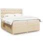 Preview: ARDEBO.de - Boxspringbett mit Matratze Creme 200x200 cm Stoff
