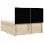 Preview: Boxspringbett mit Matratze Creme 200x200 cm Stoff