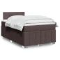 Preview: ARDEBO.de - Boxspringbett mit Matratze Dunkelbraun 120x200 cm Stoff