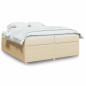 Preview: ARDEBO.de - Boxspringbett mit Matratze Creme 200x200 cm Stoff