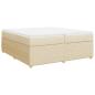 Preview: Boxspringbett mit Matratze Creme 200x200 cm Stoff