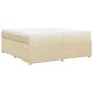Preview: Boxspringbett mit Matratze Creme 200x200 cm Stoff