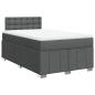Preview: ARDEBO.de - Boxspringbett mit Matratze Dunkelgrau 120x200 cm Stoff