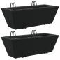 Preview: Pflanzkasten mit Haken 2 Stk. Schwarz Poly Rattan