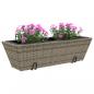 Preview: Pflanzkasten mit Haken 2 Stk. Grau Poly Rattan