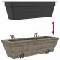 Preview: Pflanzkasten mit Haken 2 Stk. Grau Poly Rattan