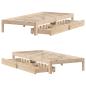 Preview: Massivholzbett mit Schubladen 90x190 cm Massivholz Kiefer