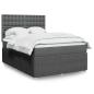 Preview: ARDEBO.de - Boxspringbett mit Matratze Dunkelgrau 140x190 cm Stoff