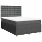 Preview: Boxspringbett mit Matratze Dunkelgrau 140x190 cm Stoff