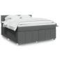 Preview: ARDEBO.de - Boxspringbett mit Matratze Dunkelgrau 180x200 cm Stoff