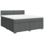 Preview: Boxspringbett mit Matratze Dunkelgrau 180x200 cm Stoff