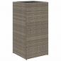 Preview: Pflanzkübel Grau 40x40x80 cm Poly Rattan