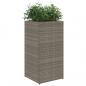 Preview: Pflanzkübel Grau 40x40x80 cm Poly Rattan