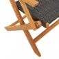 Preview: 3-tlg. Bistro-Set Schwarz Poly Rattan und Massivholz