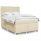 Preview: ARDEBO.de - Boxspringbett mit Matratze Creme 140x200 cm Stoff