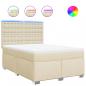 Preview: Boxspringbett mit Matratze Creme 140x200 cm Stoff