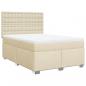 Preview: Boxspringbett mit Matratze Creme 140x200 cm Stoff