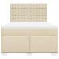 Preview: Boxspringbett mit Matratze Creme 140x200 cm Stoff