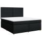 Preview: Boxspringbett mit Matratze Schwarz 180x200 cm Stoff