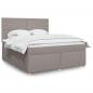 Preview: ARDEBO.de - Boxspringbett mit Matratze Taupe 180x200 cm Stoff