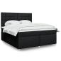 Preview: ARDEBO.de - Boxspringbett mit Matratze Schwarz 180x200 cm Stoff