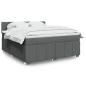 Preview: ARDEBO.de - Boxspringbett mit Matratze Dunkelgrau 180x200 cm Stoff