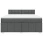 Preview: Boxspringbett mit Matratze Dunkelgrau 180x200 cm Stoff