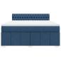 Preview: Boxspringbett mit Matratze Blau 180x200 cm Stoff