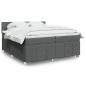 Preview: ARDEBO.de - Boxspringbett mit Matratze Dunkelgrau 200x200 cm Stoff