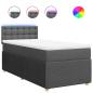 Preview: Boxspringbett mit Matratze Dunkelgrau 90x200 cm Stoff