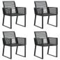 Preview: Gartenstühle 4 Stk. Schwarz Poly Rattan
