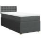 Preview: ARDEBO.de - Boxspringbett mit Matratze Dunkelgrau 100x200 cm Stoff